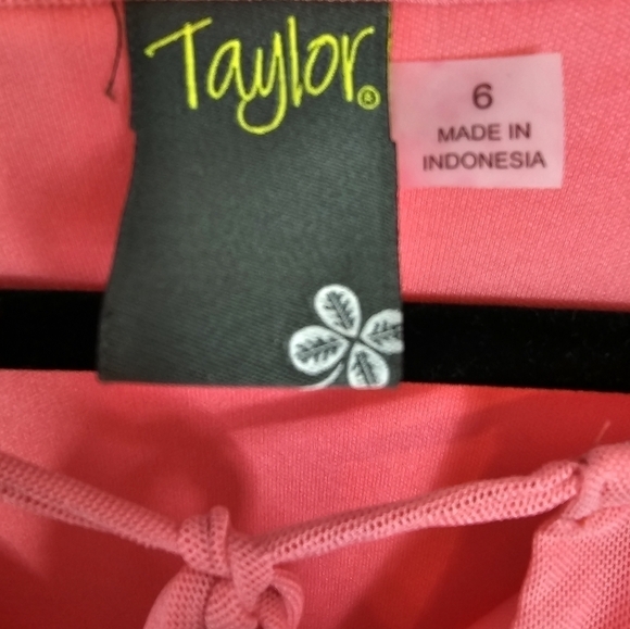 Taylor Short Sleeve Multi Pink Size 6 Maxi Dress NWT Casual Spring - Picture 6 of 9